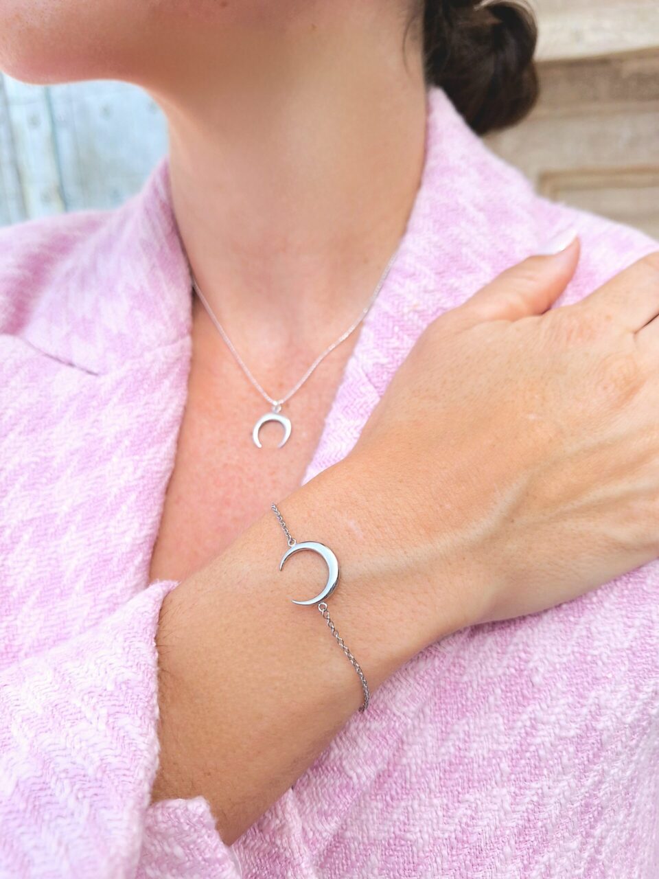 Pulsera Plata Luna Invertida