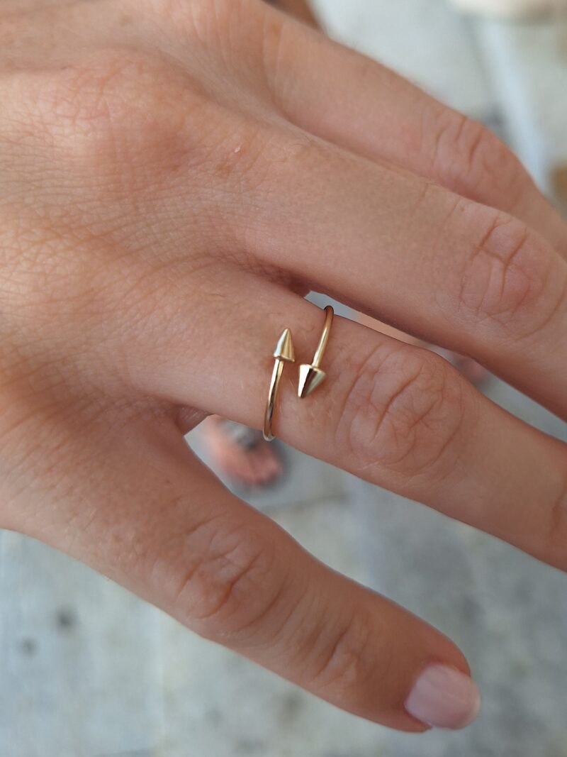 Anillo Flecha Plata Baño Oro