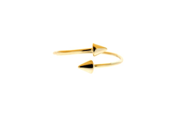 Anillo Flechas Plata Baño Oro