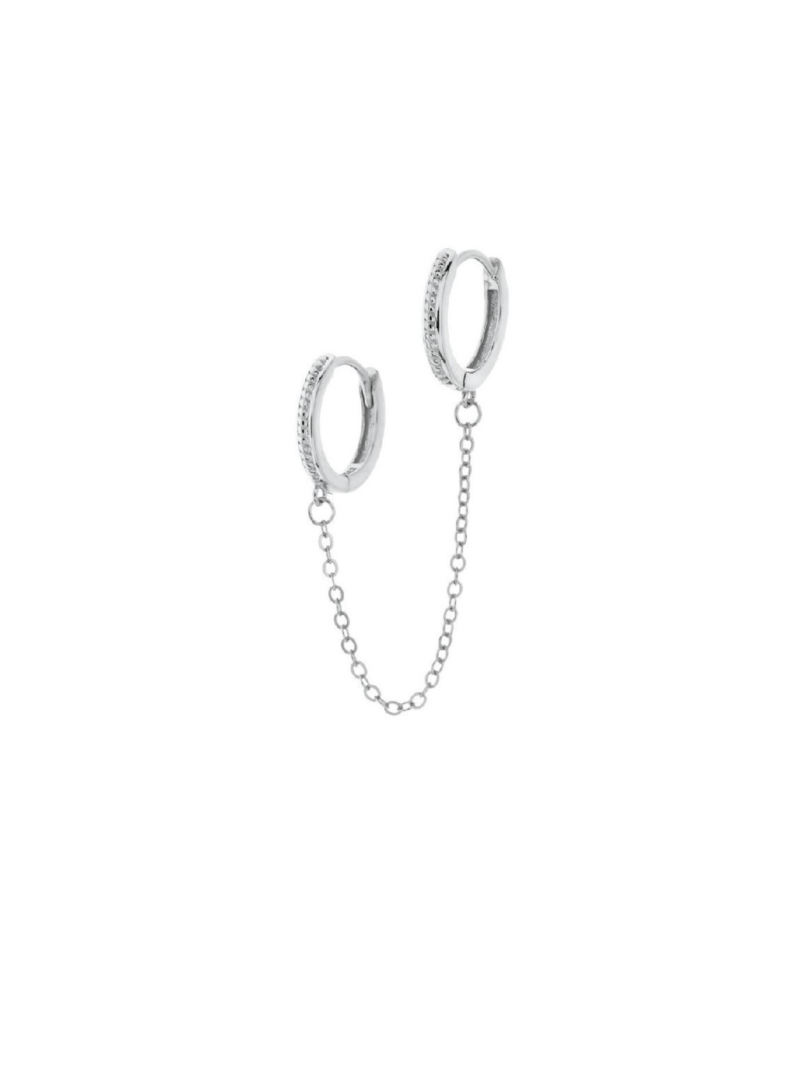 Pendiente Plata Aros Dos Perforaciones