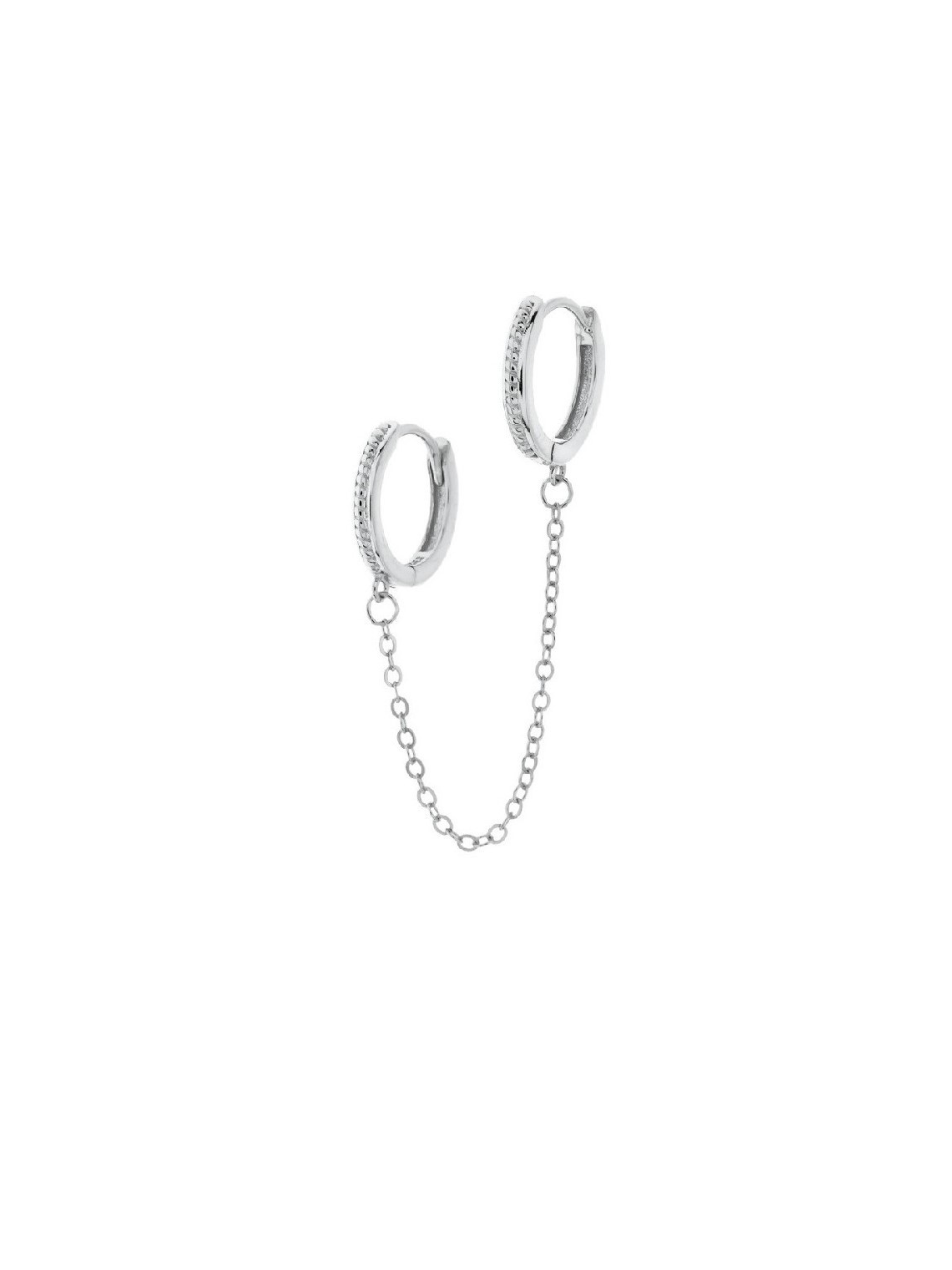 Pendiente Plata Aros Dos Perforaciones