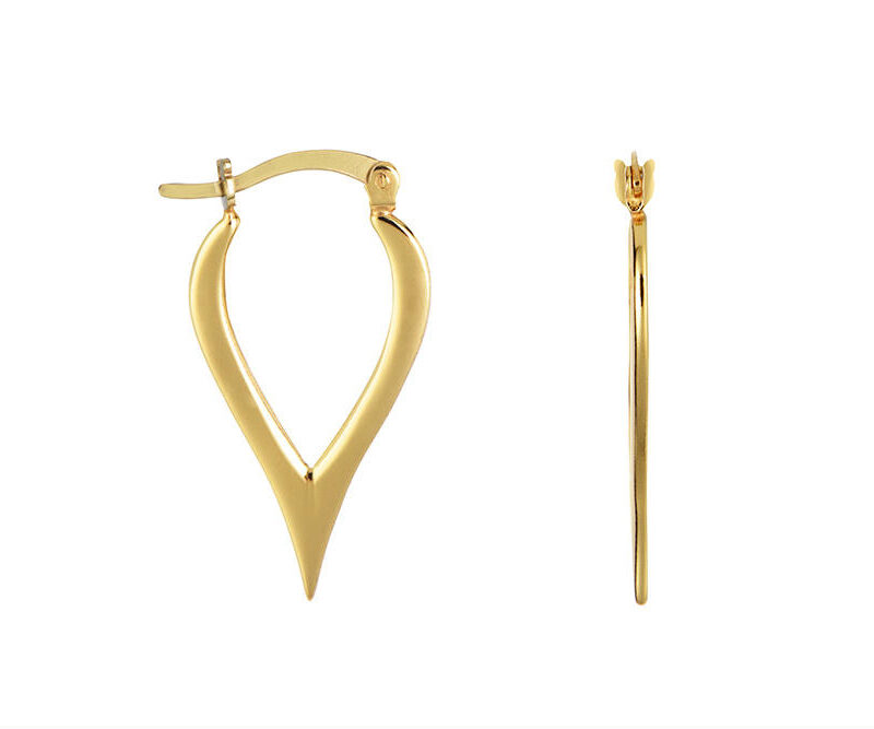 Pendientes Aro Pico Plata Baño Oro