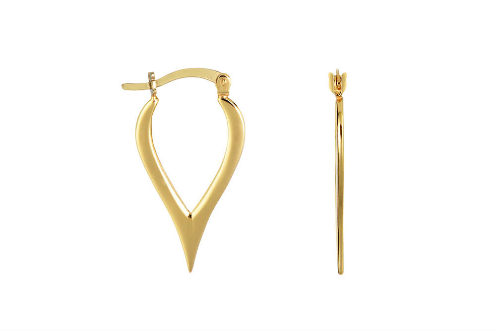 Pendientes Aro Pico Plata Baño Oro