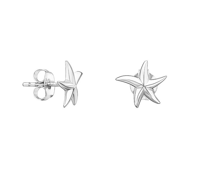 Pendientes Botón Estrella De Mar Plata