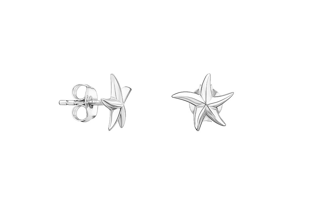 Pendientes Botón Estrella De Mar Plata