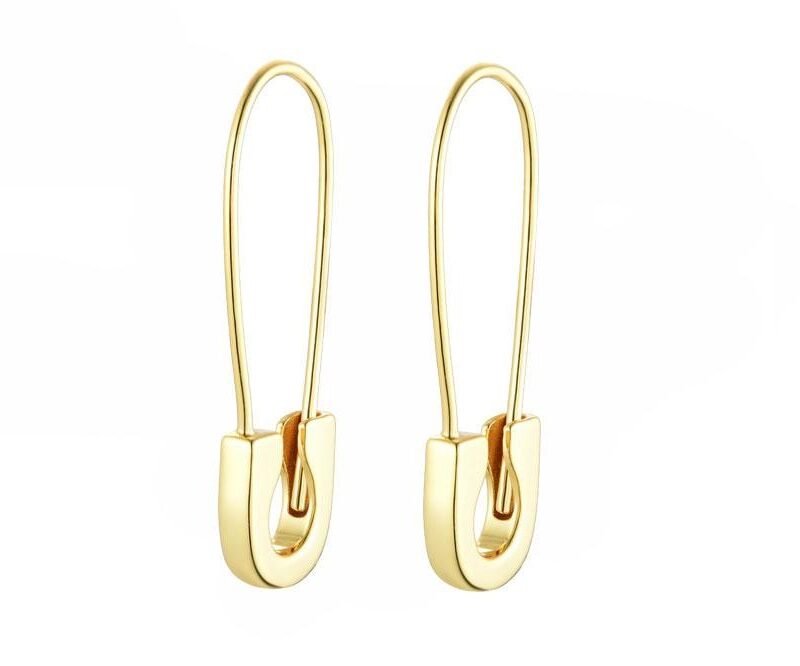 Pendientes Imperdibles Plata Baño oro