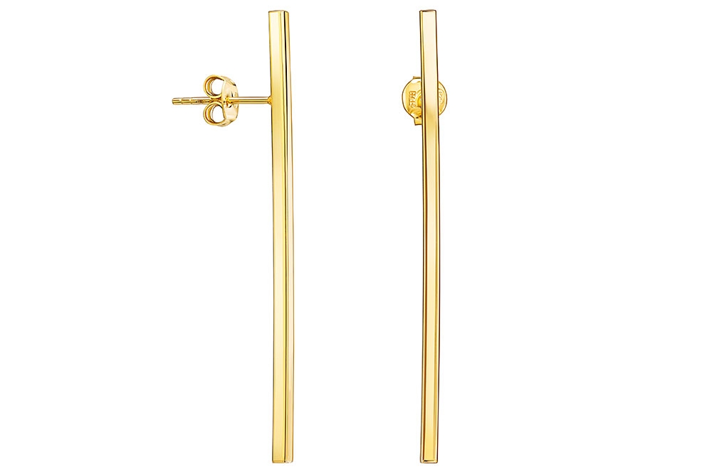 Pendientes Plata Baño Oro Barra