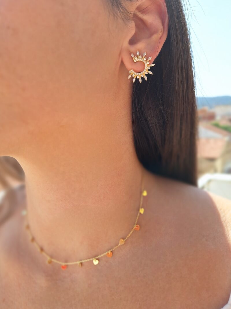 -Cadena-Plaquitas Plata Baño Oro