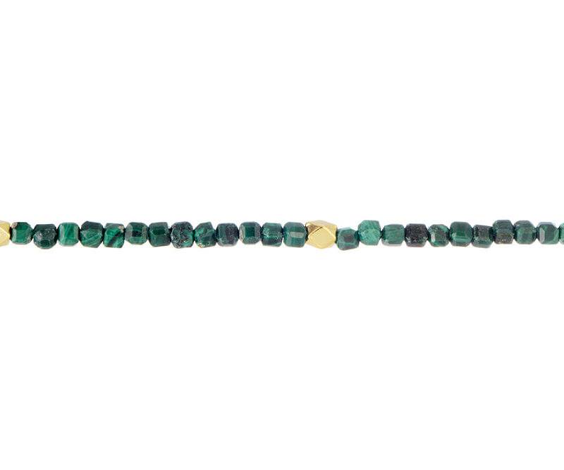 Pulsera Plata Piedra Natural Color Malaquita Cuadrada