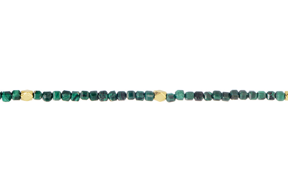 Pulsera Plata Piedra Natural Color Malaquita Cuadrada