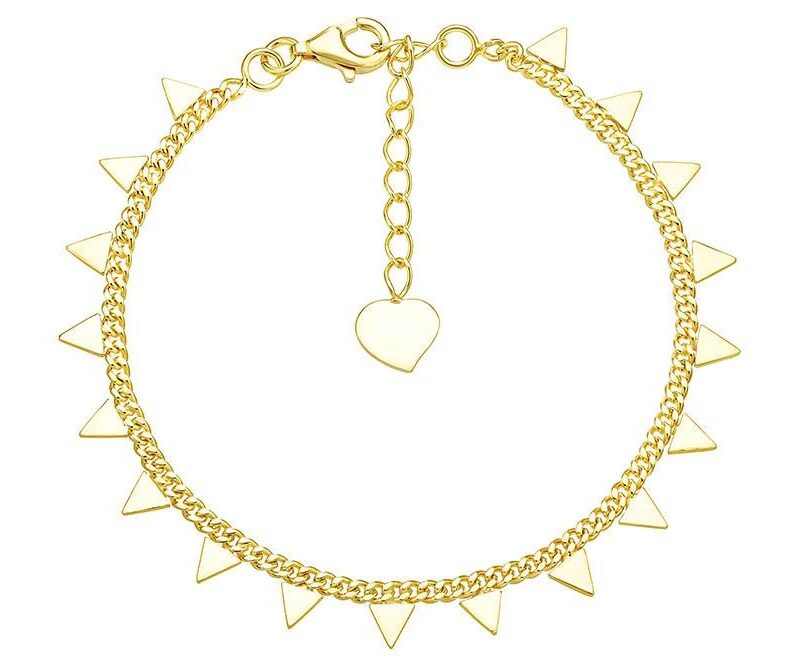 Pulsera Triángulos Plata Baño Oro