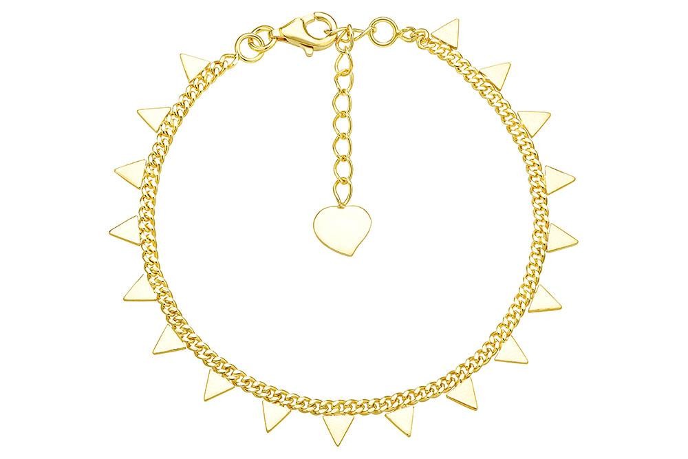 Pulsera Triángulos Plata Baño Oro