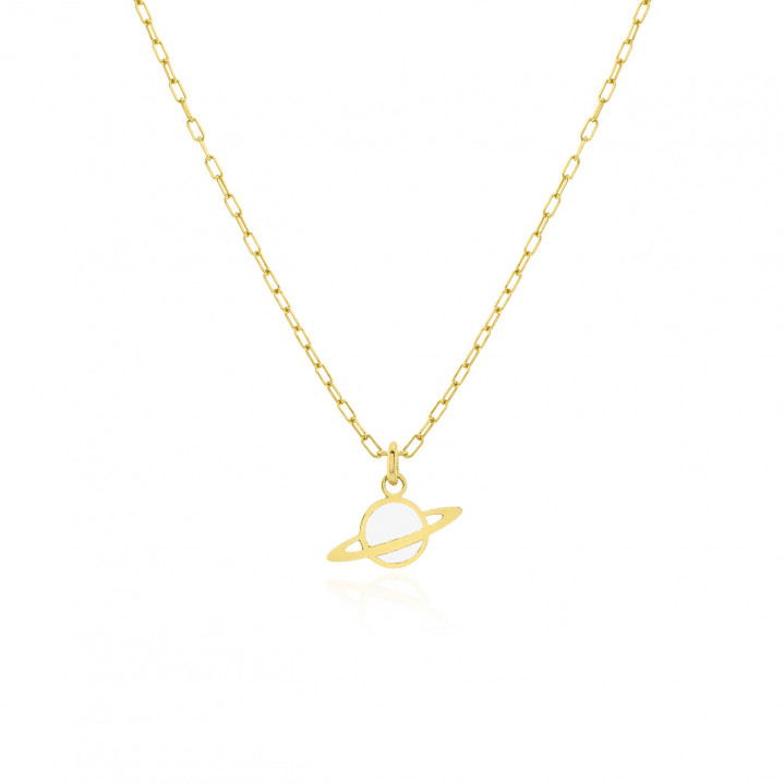 Collar Satélite Plata Baño Oro