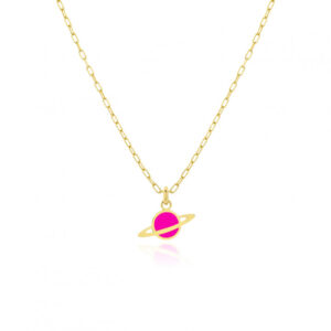 Collar Saturno Fucsia