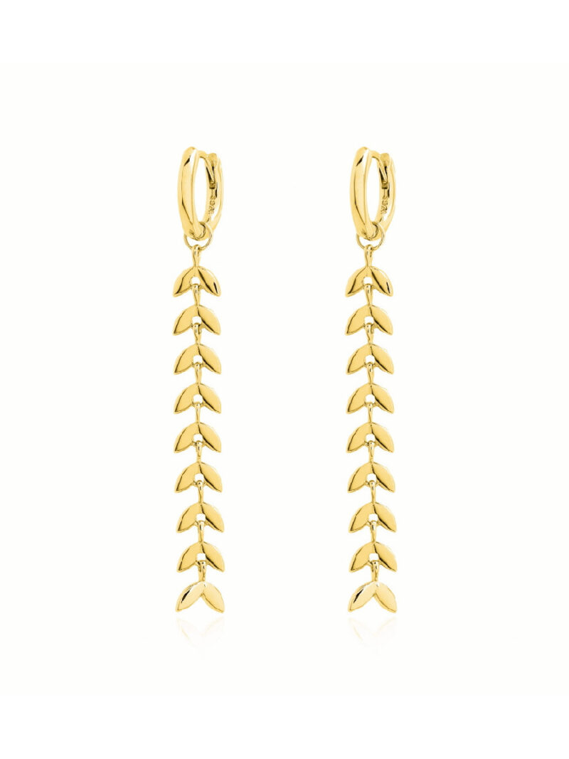 pendientes plata chapada oro, aro y espiga