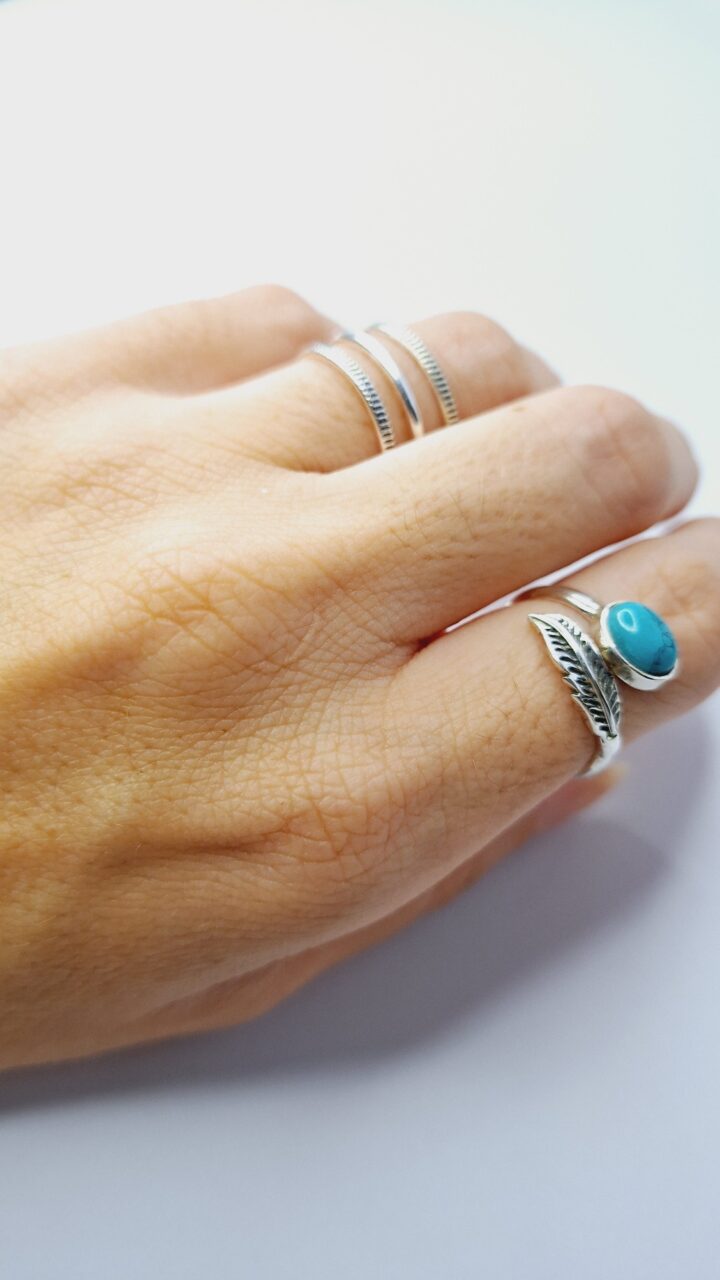 Anillo Pluma Turquesa