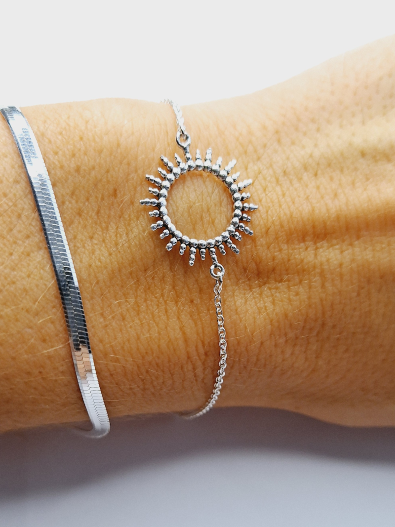 pulsera plata sol