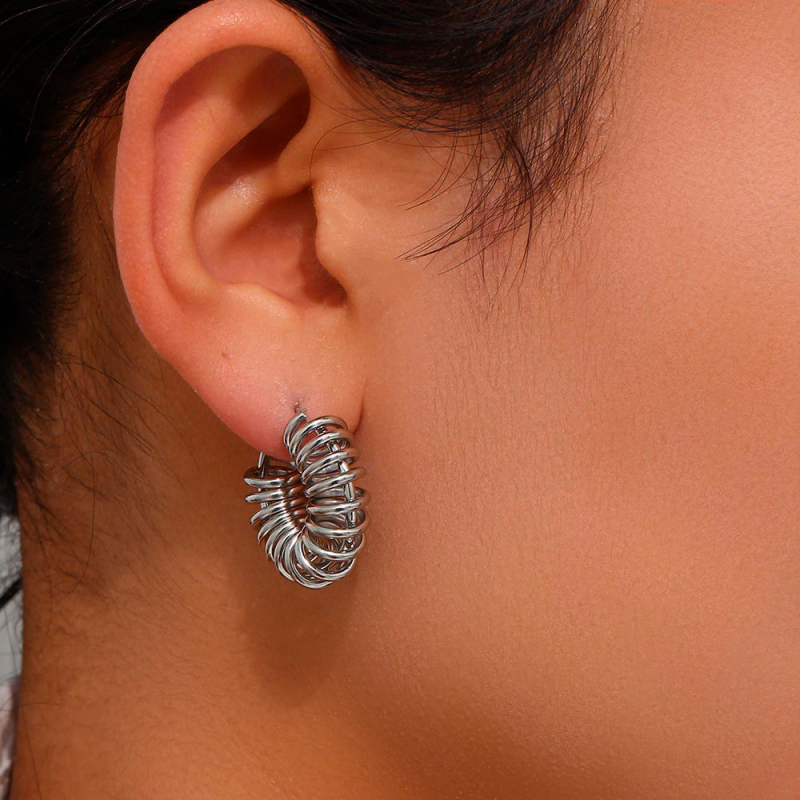 Pendientes Zinnia Plateados