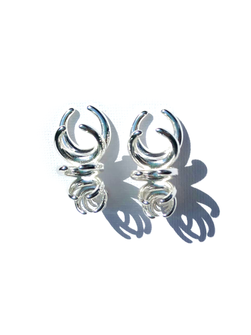 pendientes azalea plateado