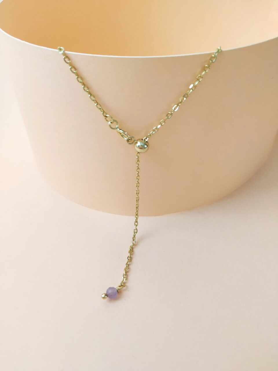 Collar Plata Piedra Natural Color Amatista..-
