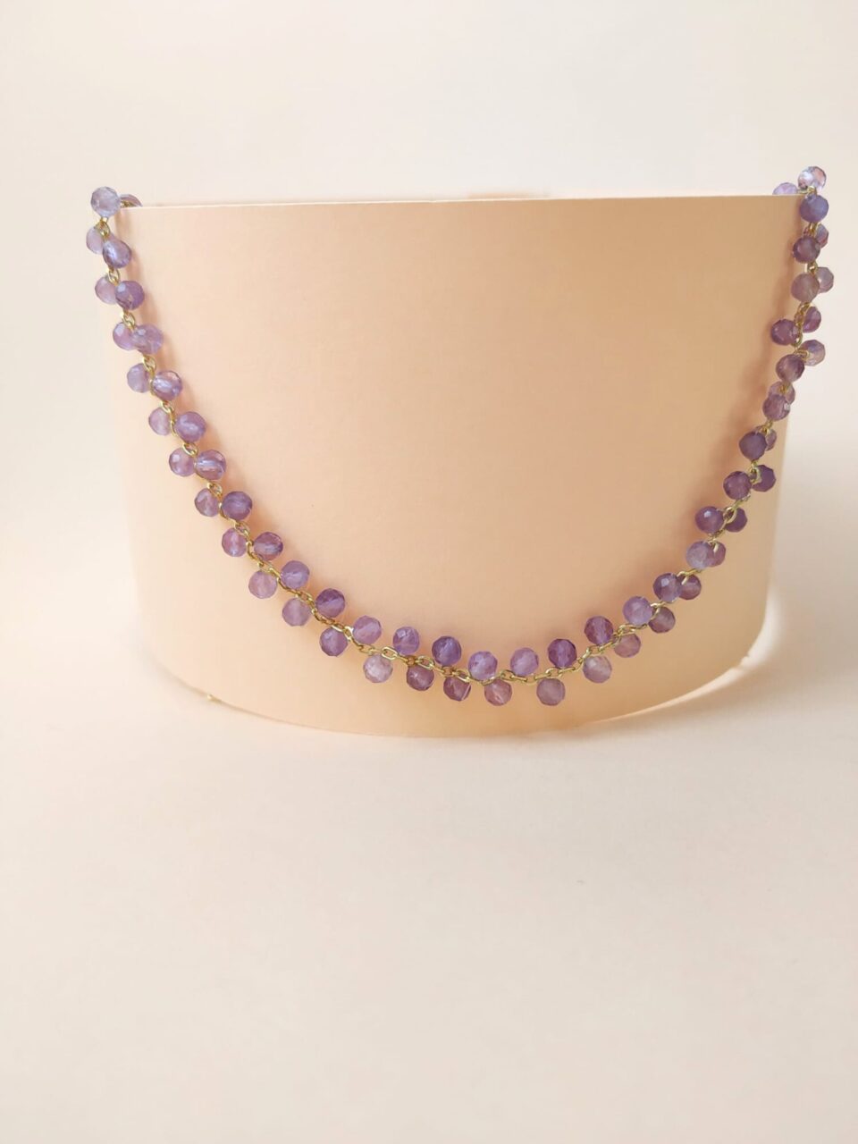 Collar Plata Piedra Natural Color Amatista..-