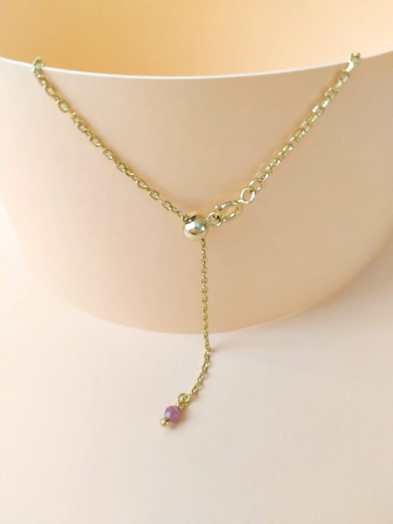 Collar Plata Piedra Natural Color Turmalina.