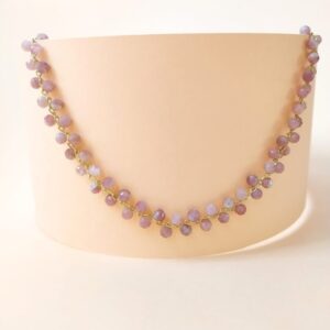 Collar Plata Piedra Natural Color Turmalina Rosa