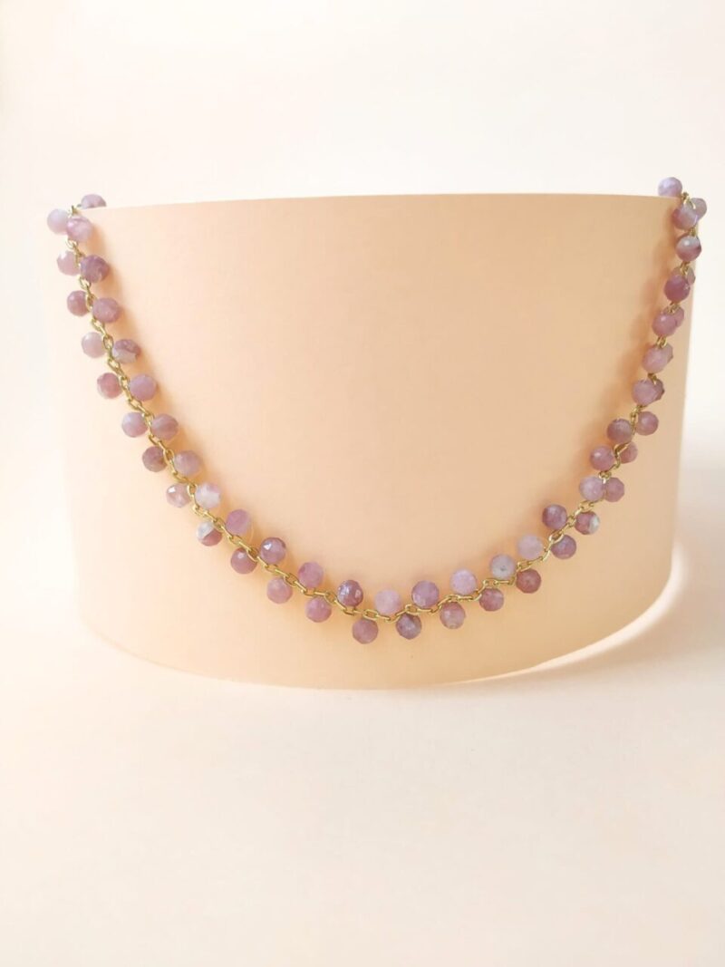 Collar Plata Piedra Natural Color Turmalina.