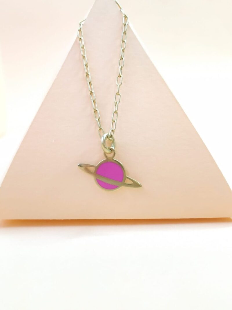 Collar Saturno Fucsia