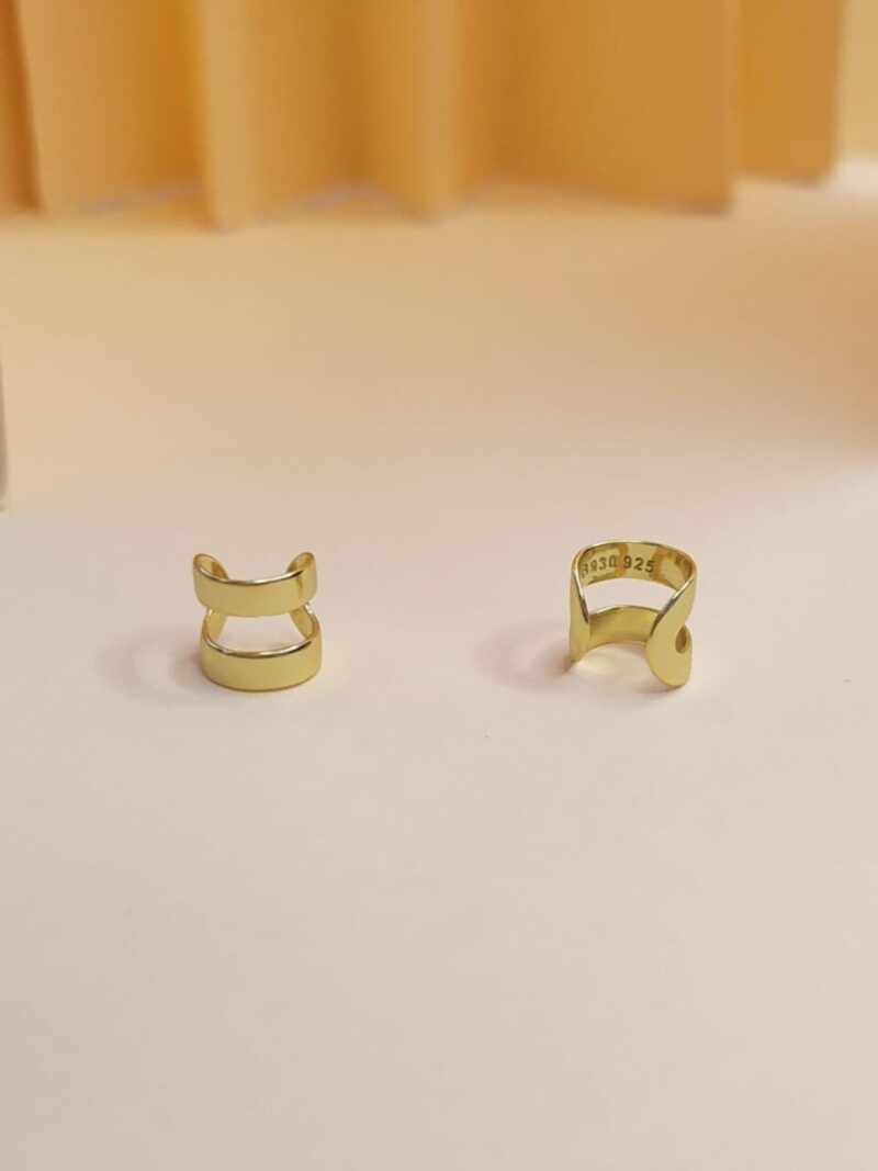 Ear Cuff Plata Baño Oro