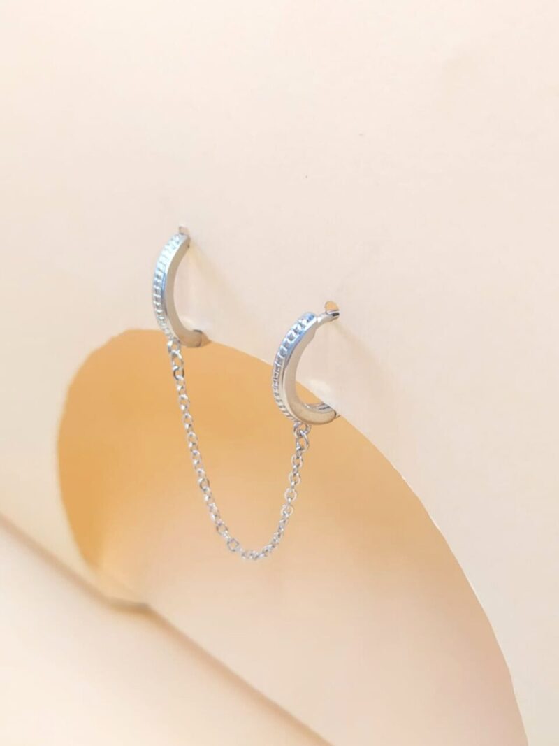 Pendiente Plata Aros Dos Perforaciones