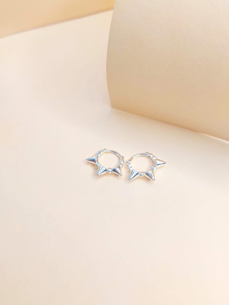 Pendientes Aro Tres Puntas Plata