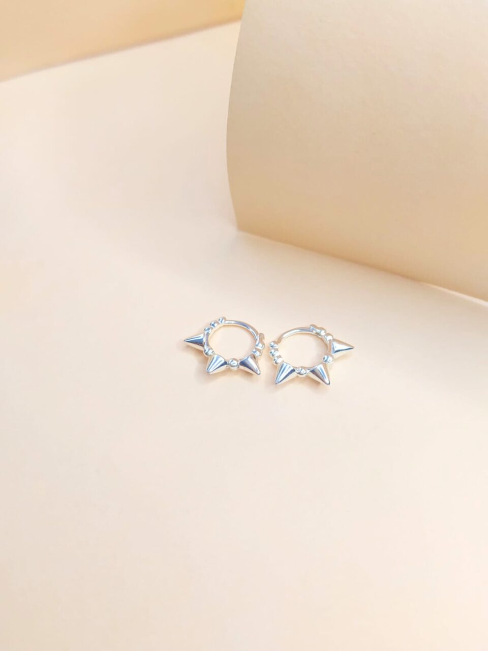 Pendientes Aro Tres Puntas Plata