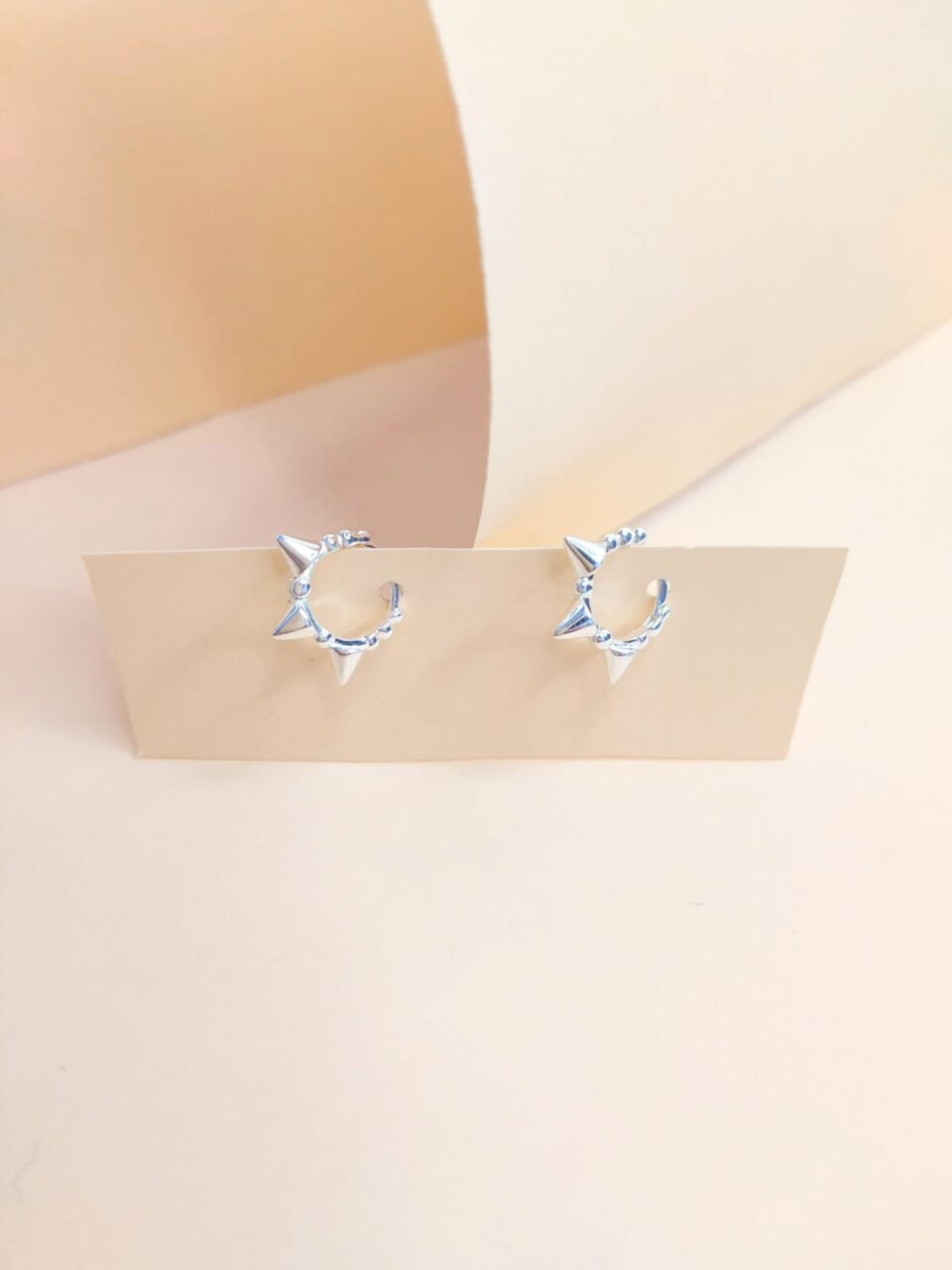 Pendientes Aro Tres Puntas Plata