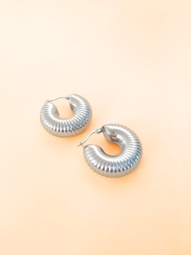 pendientes magnolia plateados