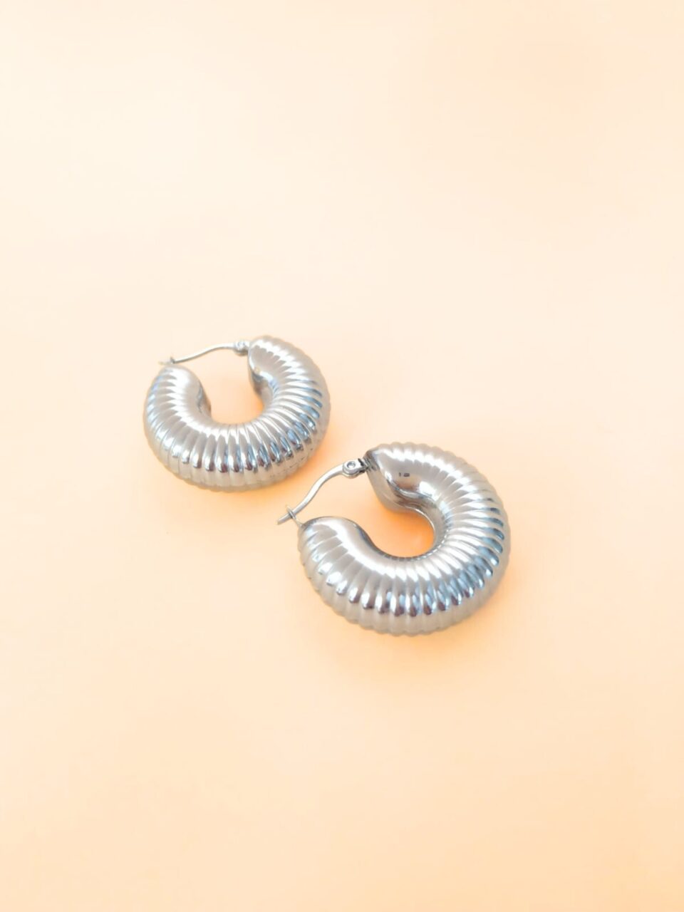 pendientes magnolia plateados