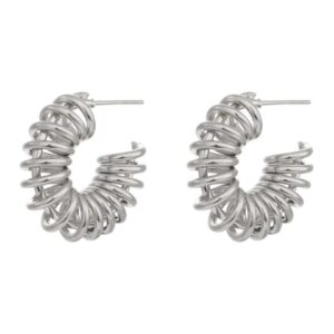 Pendientes Zinnia Plateados