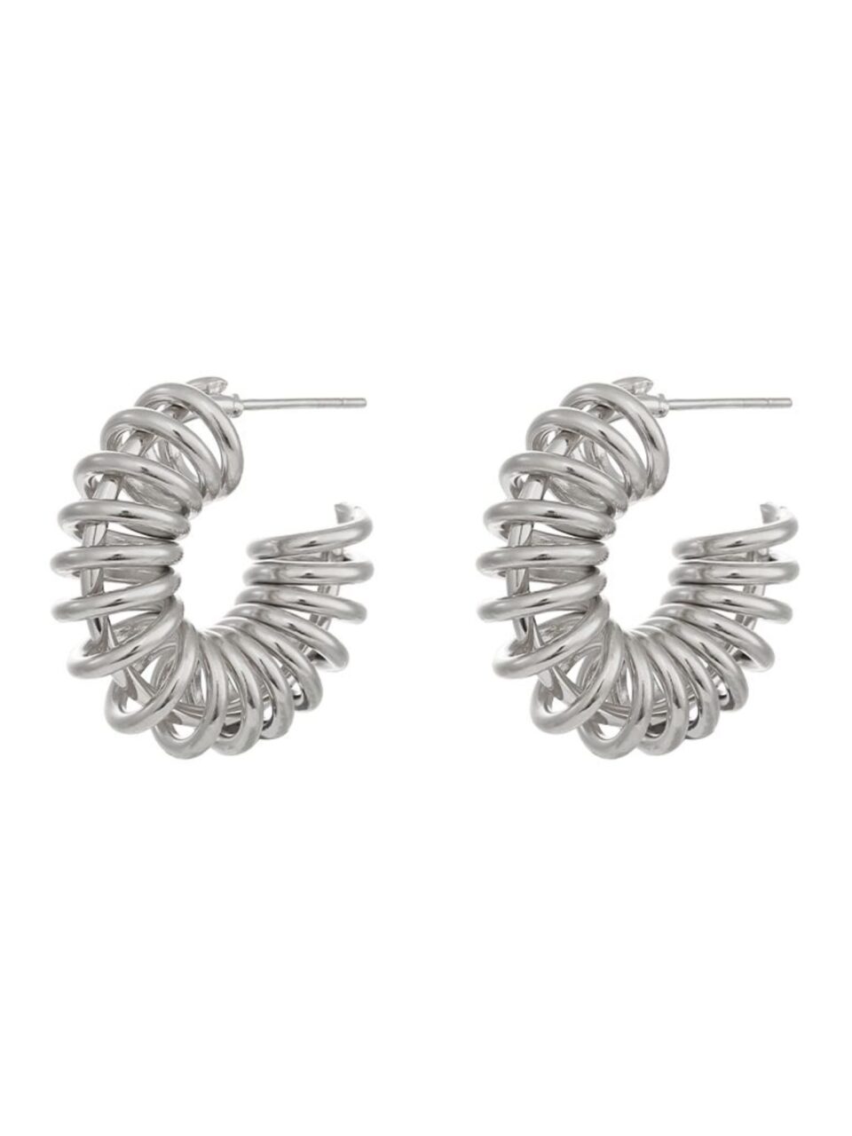 Pendientes Zinnia Plateados