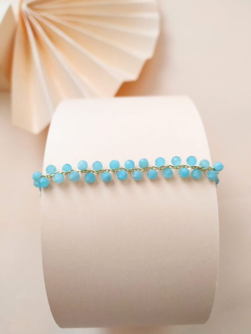 Pulsera Plata Piedra Natural Color Amazonita