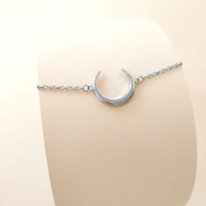 Pulsera Plata de Ley Luna Invertida