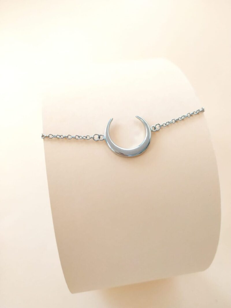 Pulsera Plata de Ley Luna Invertida