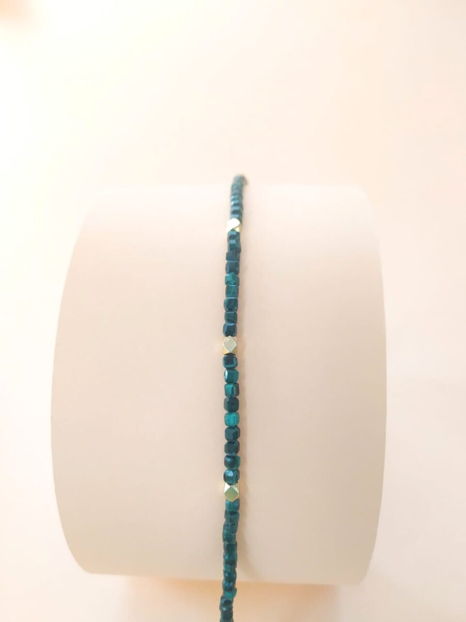 Pulsera Selene Plata Piedra Natural Malaquita..