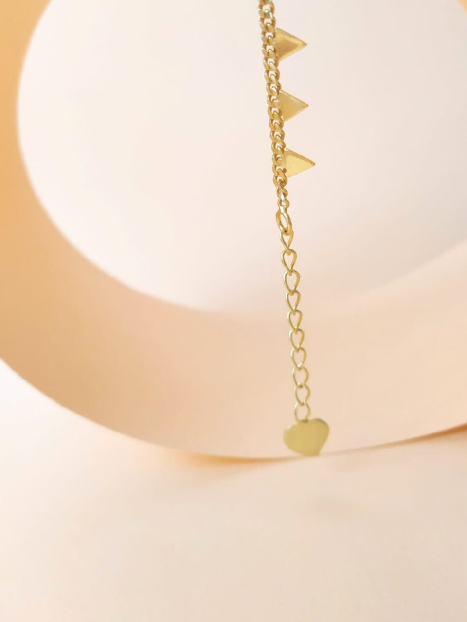 PulseraTriángulos Plata Baño Oro