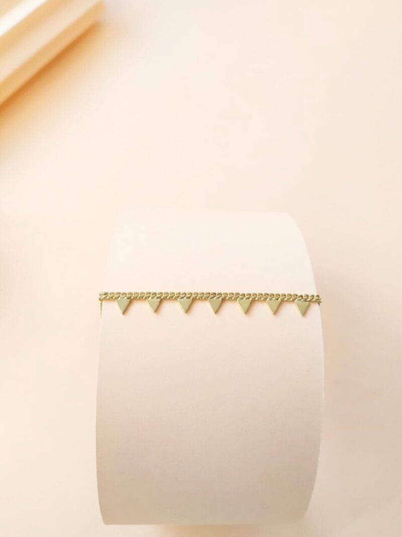PulseraTriángulos Plata Baño Oro