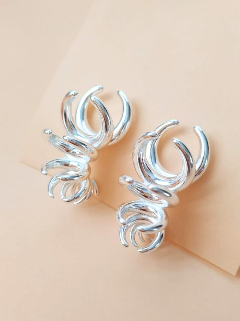 pendientes azalea plateado..