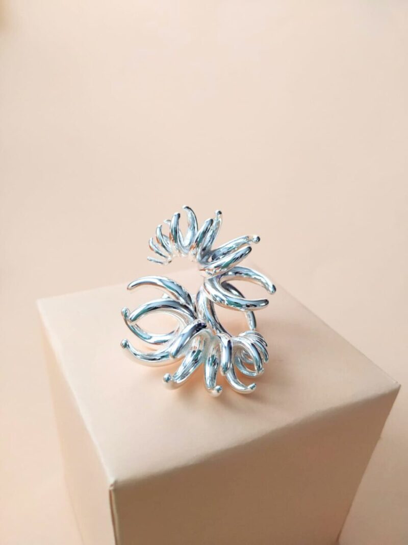 pendientes azalea plateado..