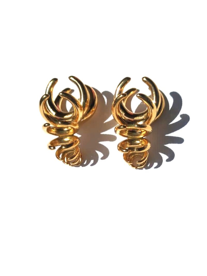 pendientes azalea dorados