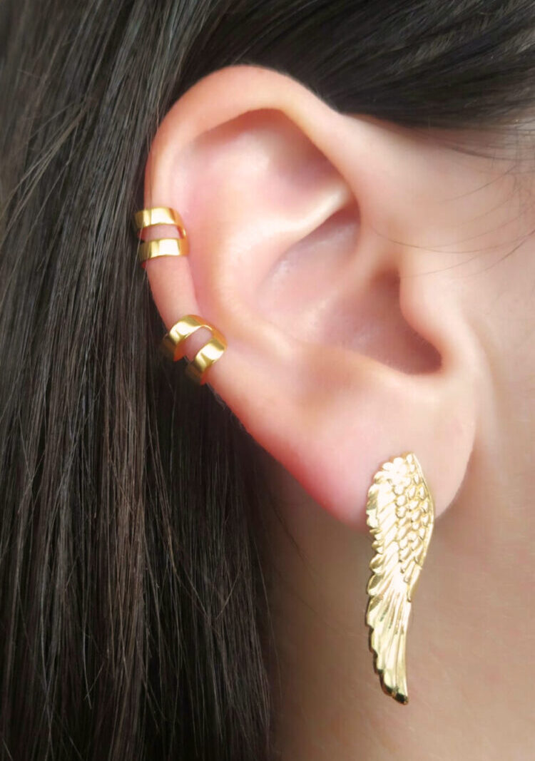 Ear Cuff Plata Baño Oro