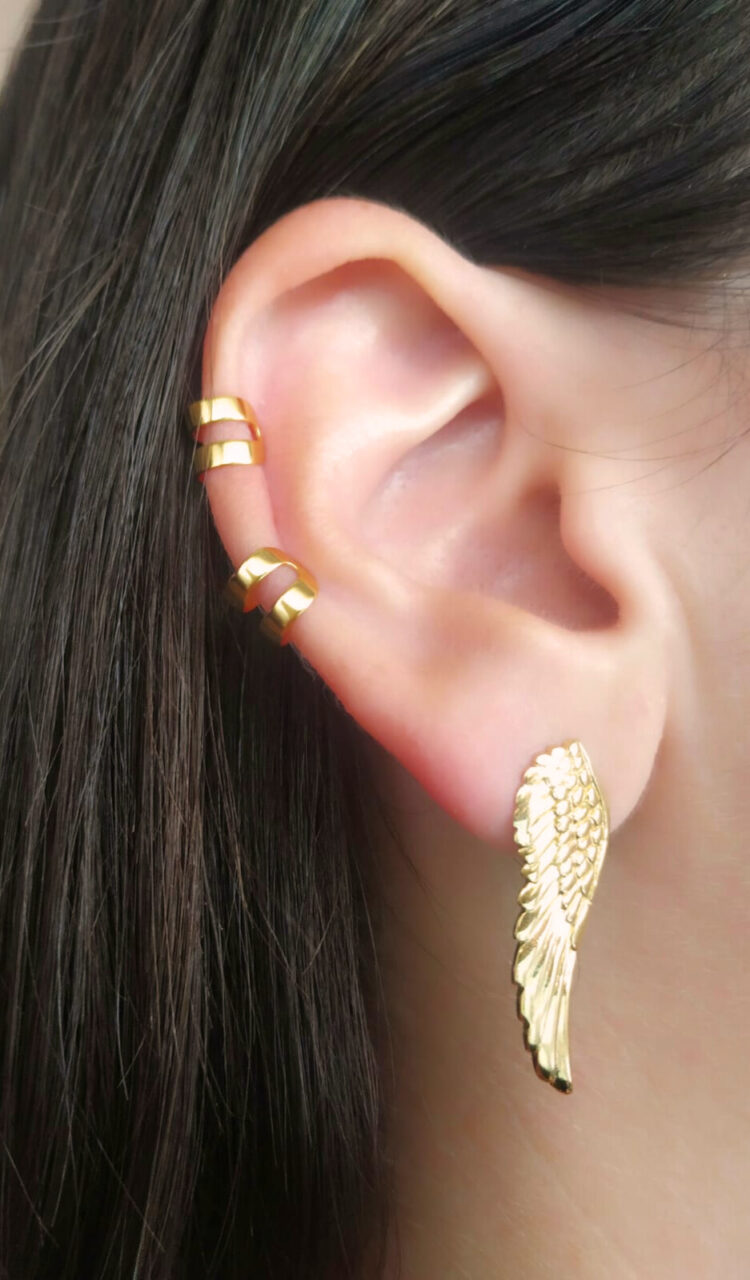 Ear Cuff Plata Baño Oro