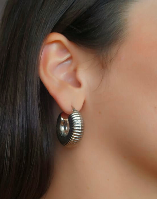 Pendientes Magnolia plateado